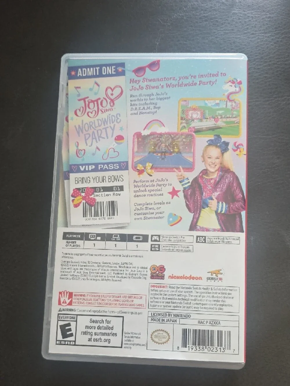 Nickelodeon Switch JoJo Siwa Worldwide Party Game & Box